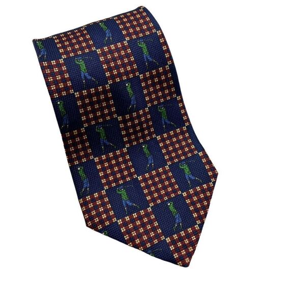 Tommy Hilfiger Tie Men's Maroon Golfers 100% Silk 57" x 4" USA Y2K - Picture 2 of 7